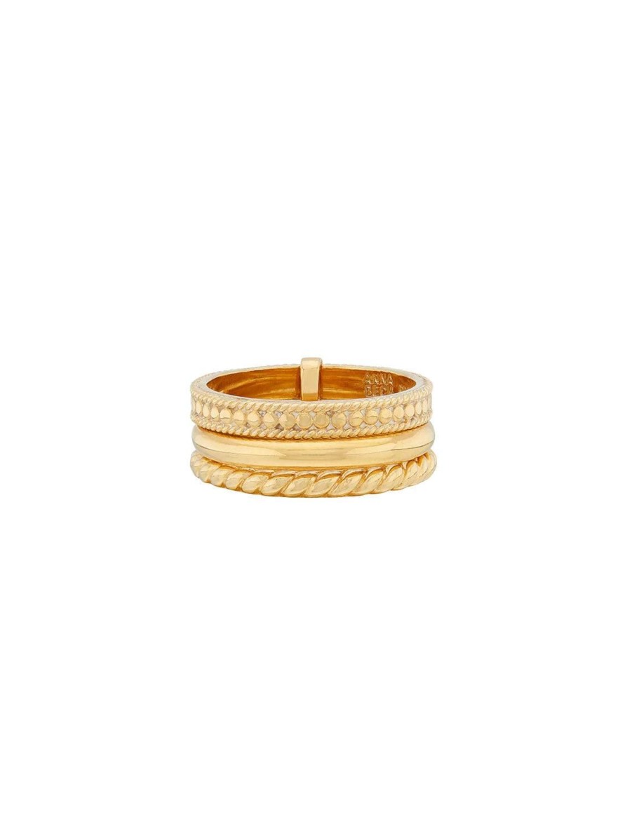 Wholesale Classic Triple Stacking Ring In Gold Bands