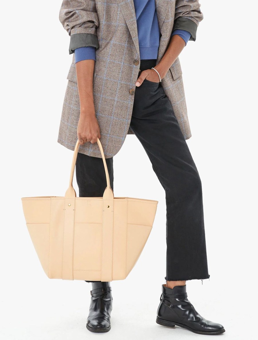 Online Le Slim Box Tote Coated Undyed Vachetta Totes + Satchels