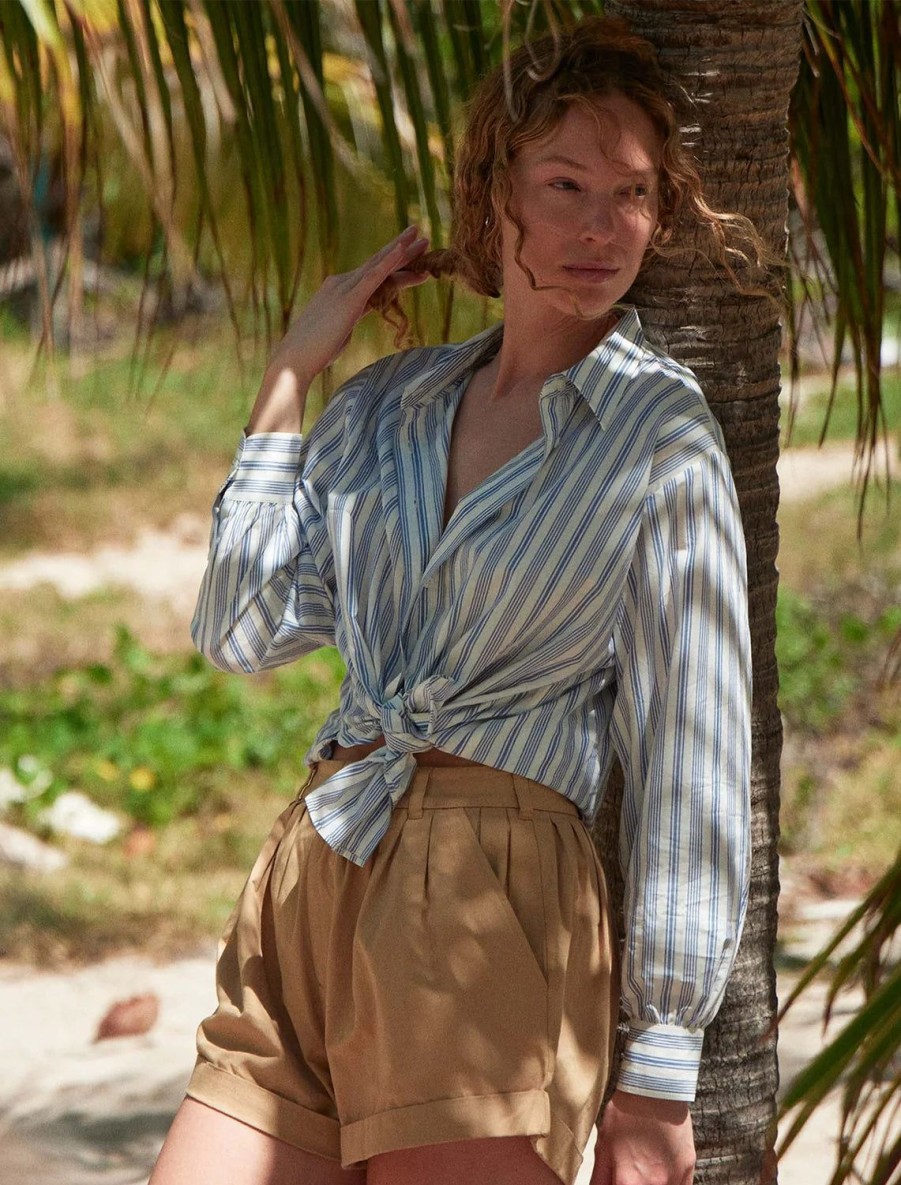 Best Hava Top In Indigo Sorrento Stripe Buttondowns + Shirts