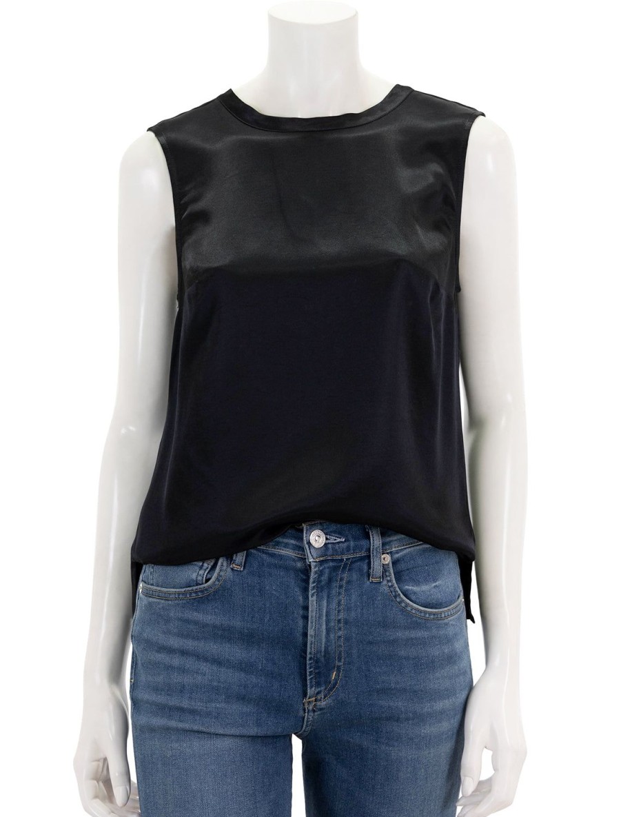 Hot Rachel Tie Back Shell Tank In Black Blouses