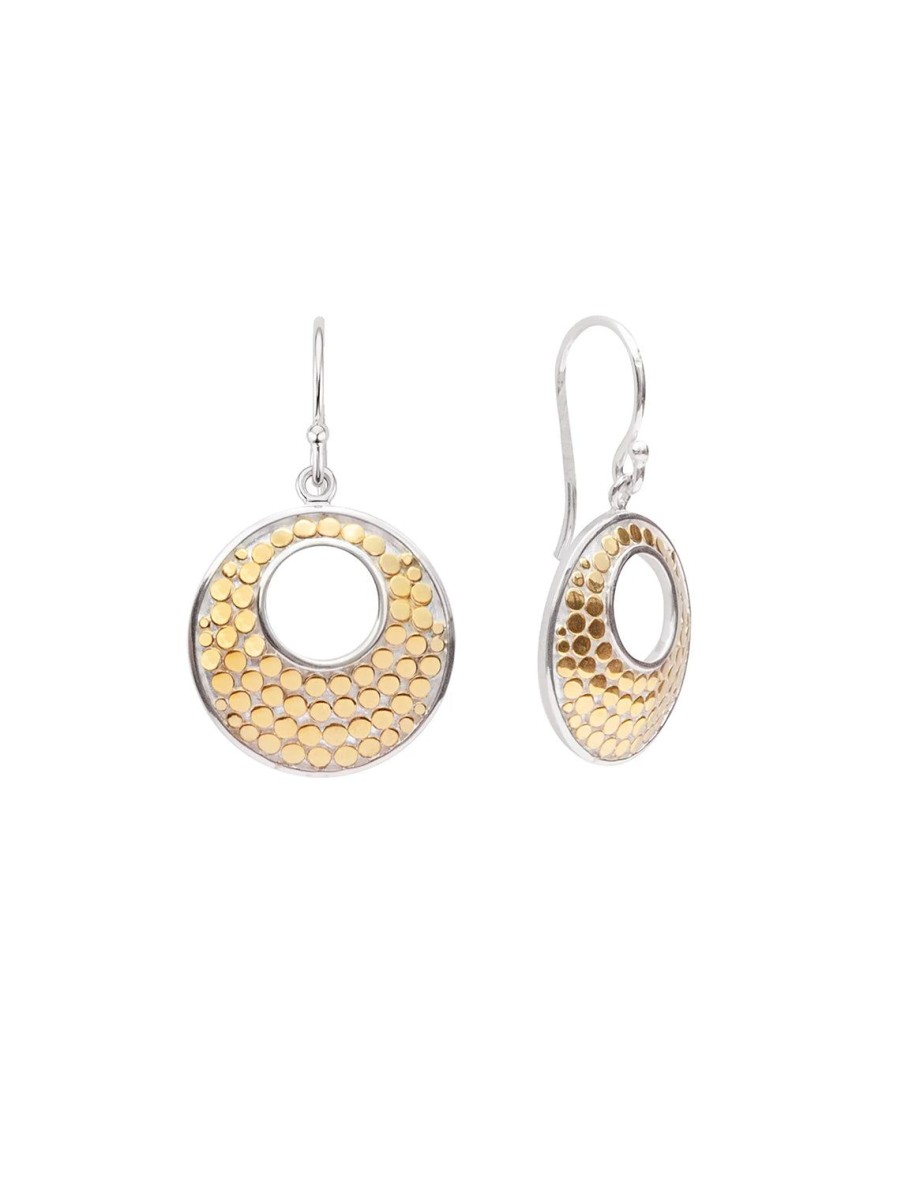 Hot Archive Bali Asymmetric Circle Earrings In Two Tone Drops