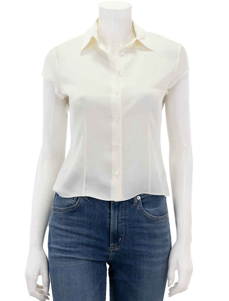 Hot Cap Sleeve Blouse In Ivory Blouses