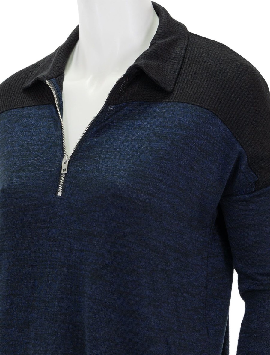 Hot The Knit Zip Polo In Black Lounge Tops + Sweatshirts