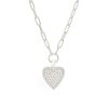 Wholesale Medium Heart Necklace In Silver Delicate