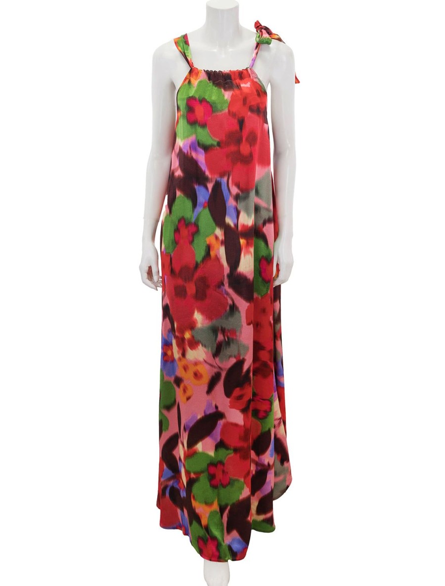 Online Fanboy Halterneck Dress In Grannies Lipstick Print Occasion Dresses