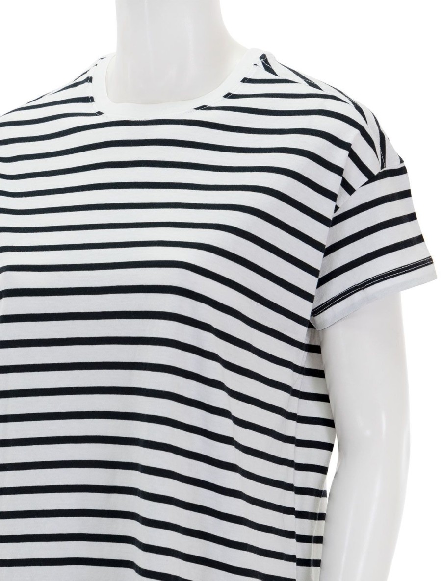 Best Classic Jersey Stripe Short Sleeve Dress In Black And White Stripe Casual + Knit Dresses