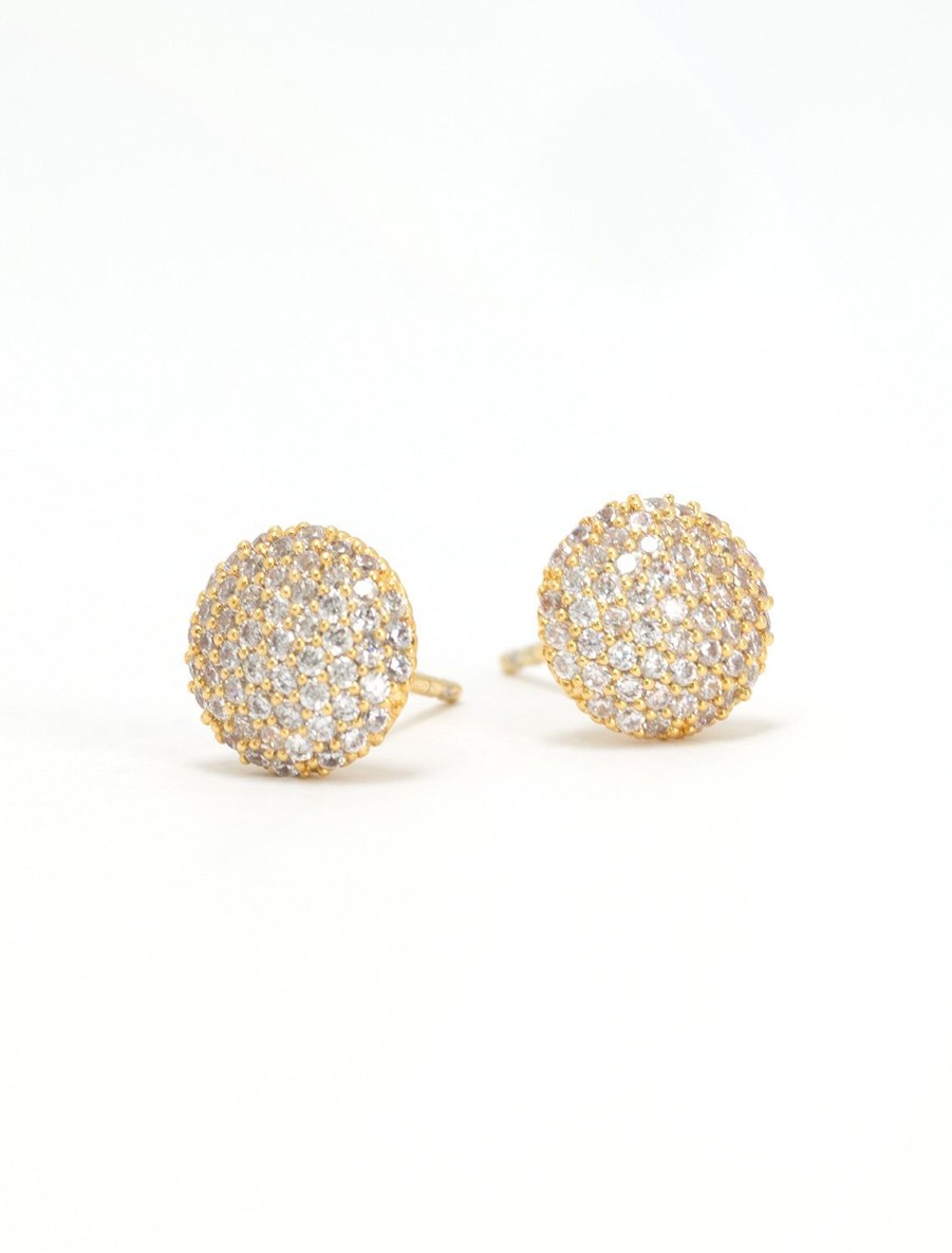 Online Cz Button Studs In Gold Studs