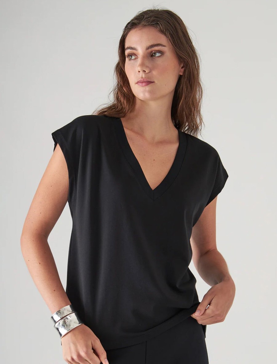 Online Iconic Vneck Dolman Tee In Black Tees