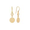 Wholesale Mother Of Pearl And Disc Drop Earrings In Gold Drops