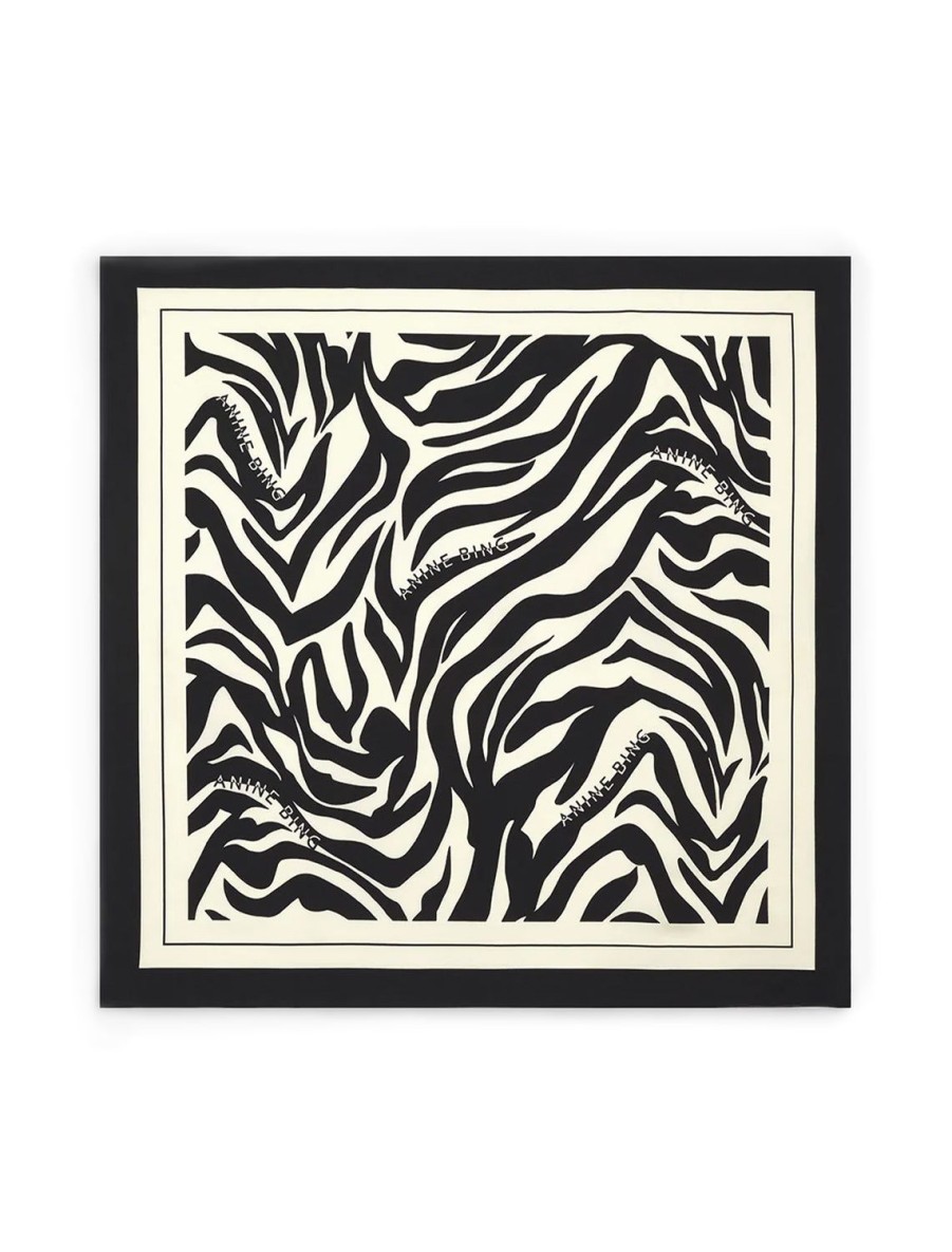 Online Evelyn Scarf | Black And Cream Zebra Scarves