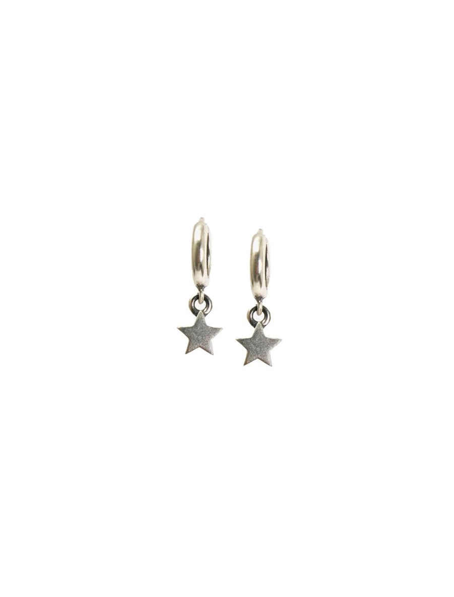 Clearance Star Mini Hoops In Silver Drops