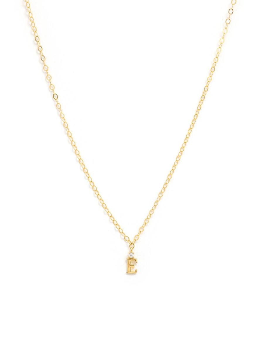 Wholesale Initial And Cz Necklace In Gold | E Delicate