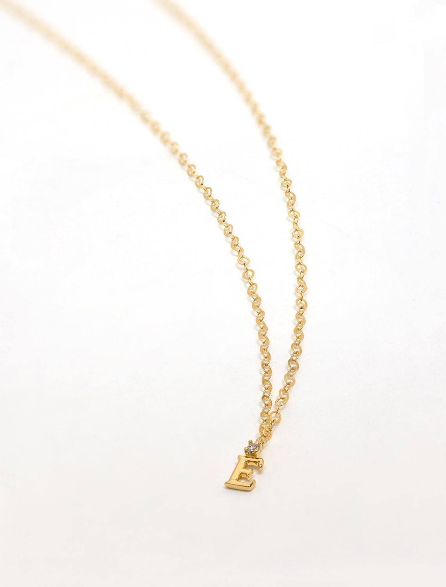 Wholesale Initial And Cz Necklace In Gold | E Delicate