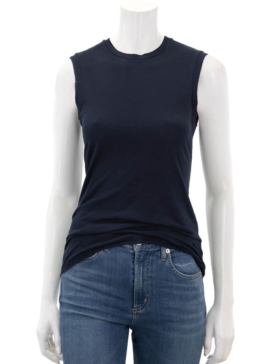 Wholesale Muscle Tee In Navy Tanks