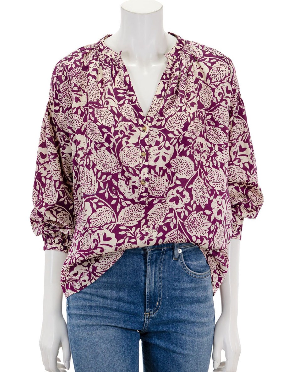 Best Nipoa Top In Plum Floral Buttondowns + Shirts