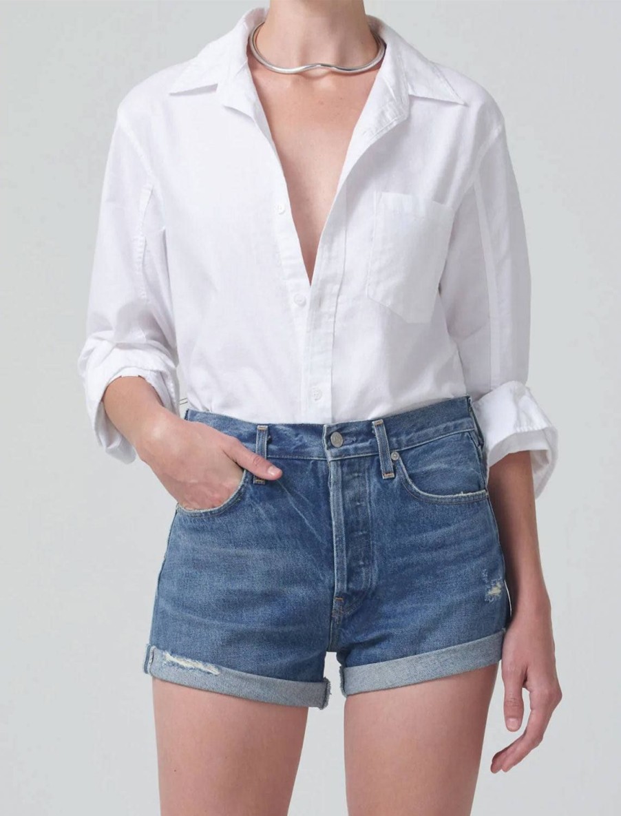 Clearance Kayla Shrunken Shirt In Optic White Buttondowns + Shirts