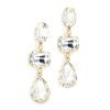 Hot Statement 3 Stone Earrings In Crystal Drops