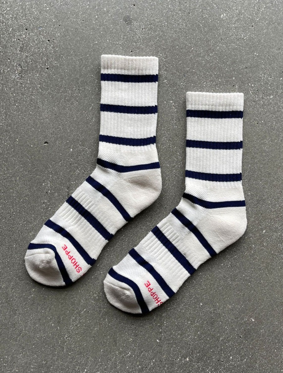 Wholesale Striped Boyfriend Socks In Sailor Socks