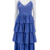 Clearance Siya Silk Layered Dress In Blue Occasion Dresses