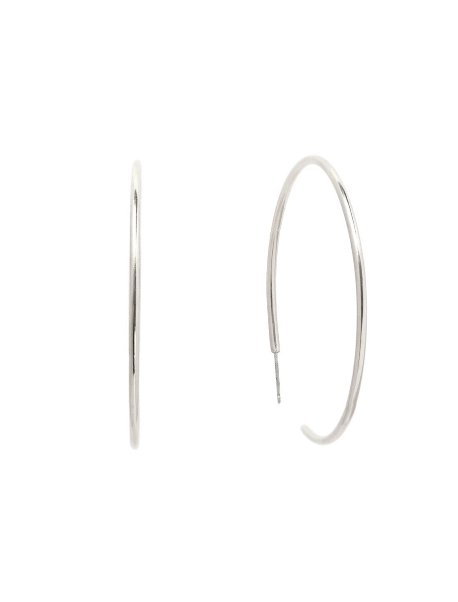 New Matte Silver Thin Hoops Hoops