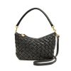 Best Petite Moyen Messenger In Black Puffy Woven Shoulder Bags