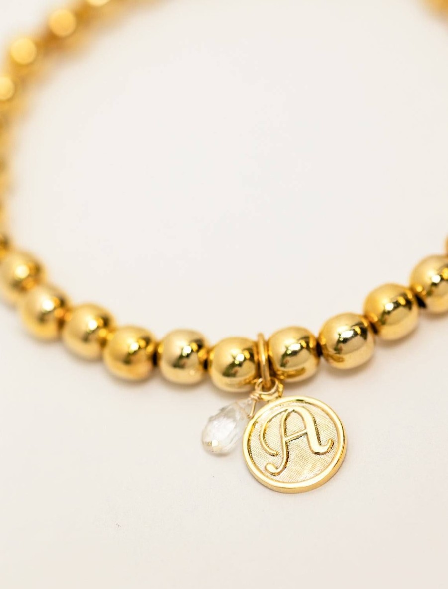 Hot Beaded Monogram Bracelet | A Beaded + Wrap