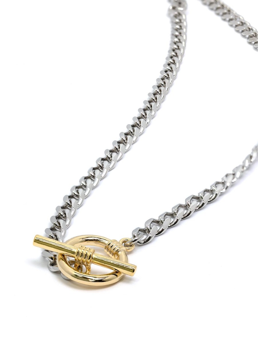 Best Two Tone Curb Chain With Toggle Necklace Chain Necklaces