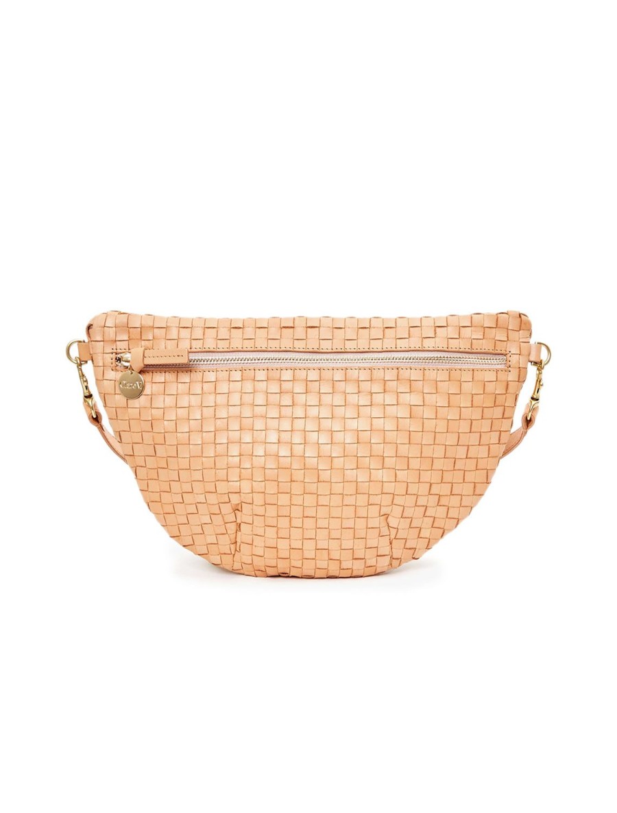 Hot Grande Fanny In Bisque Woven Checker Shoulder Bags