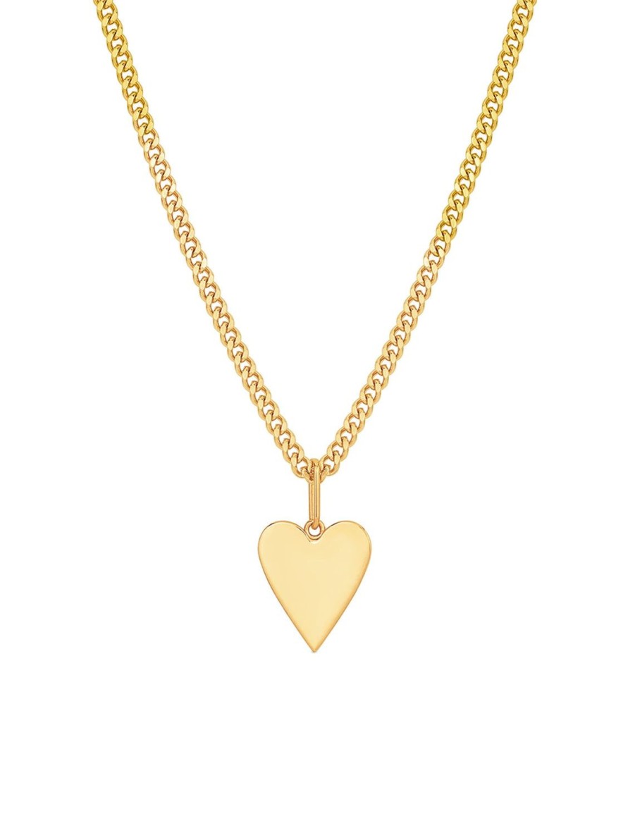 Wholesale Amaya Heart Curb Necklace In Gold Statement