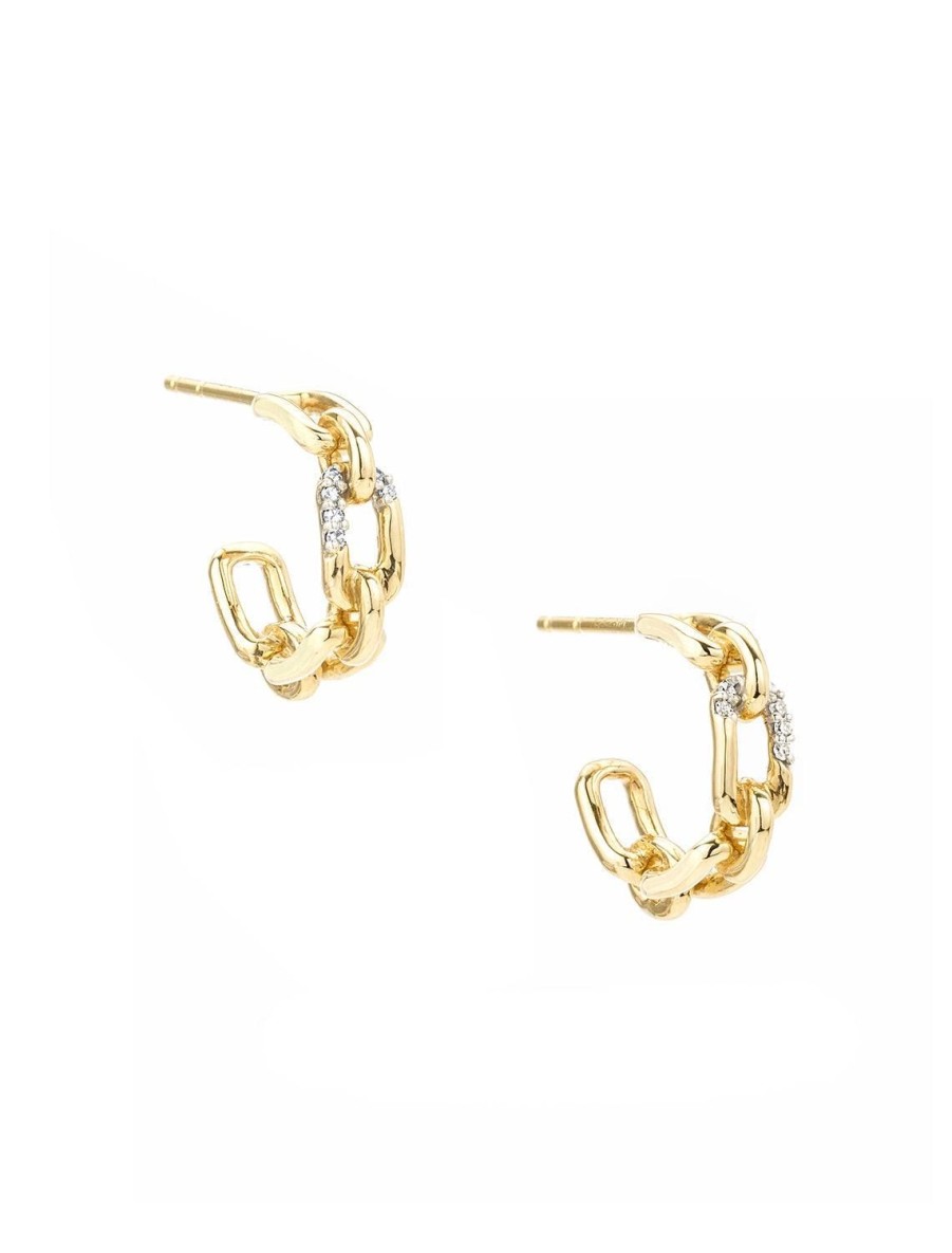 Online Pave Interlocking Link Hoops Hoops