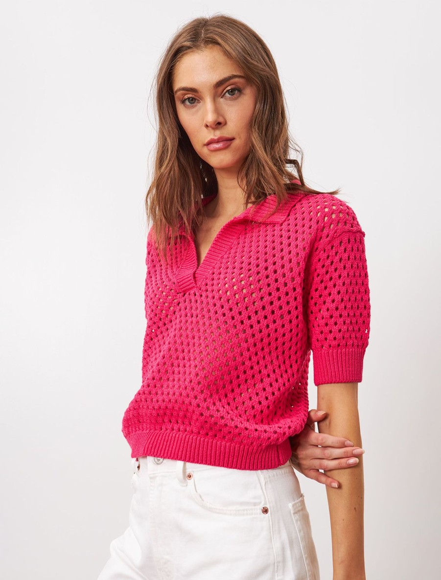 New Maggie Polo In Dragonfruit Pullover Sweaters