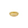 Online Florette Ridged Signet Ring In Gold Bands