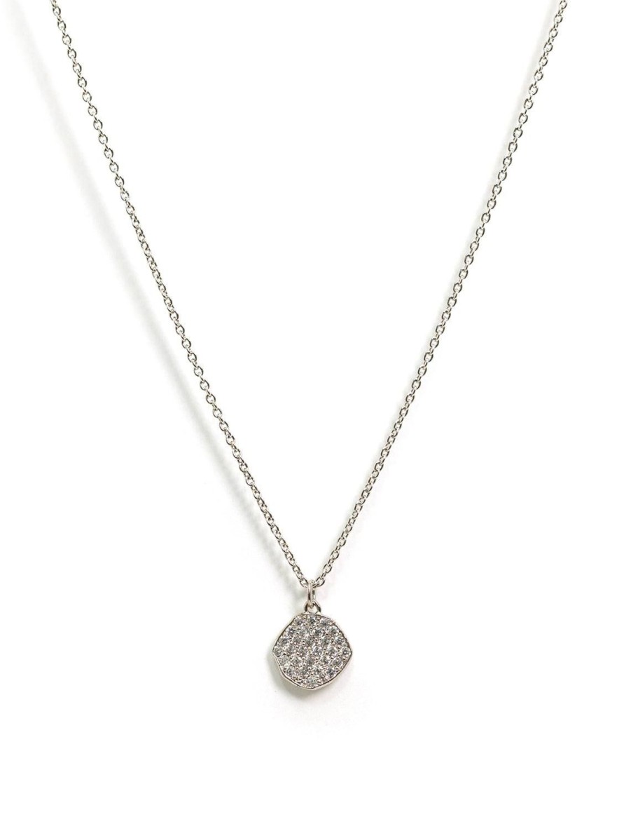 Clearance Simple Chain Necklace With Cz Disc Dont Use Chain Necklaces