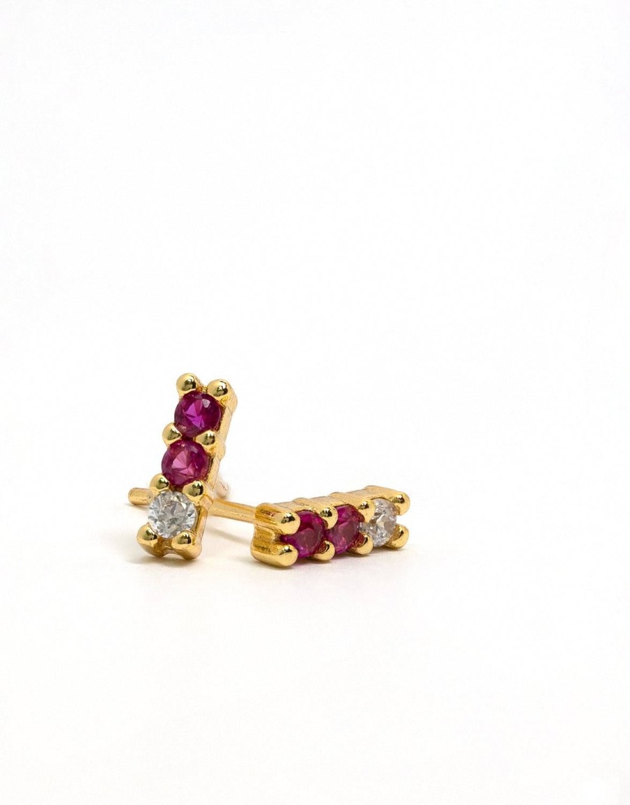 Online Gradient Bar Studs In Ruby Studs