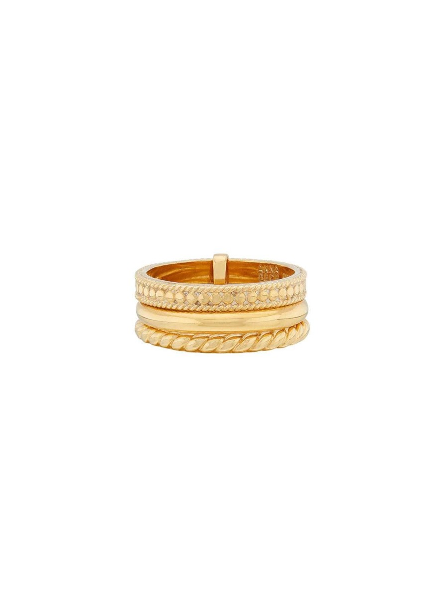 New Classic Triple Stacking Ring In Gold Stacking