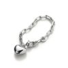 New Puffy Heart Chain Bracelet In Silver Statement