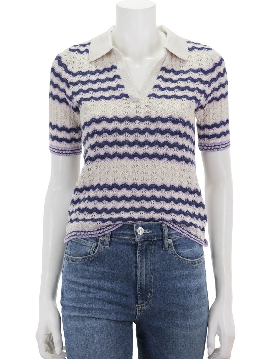 Clearance Spencer Polo Sweater In Cool Wave Pullover Sweaters