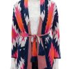 New Wrap Cardigan In Pink And Navy Multi Cardigans