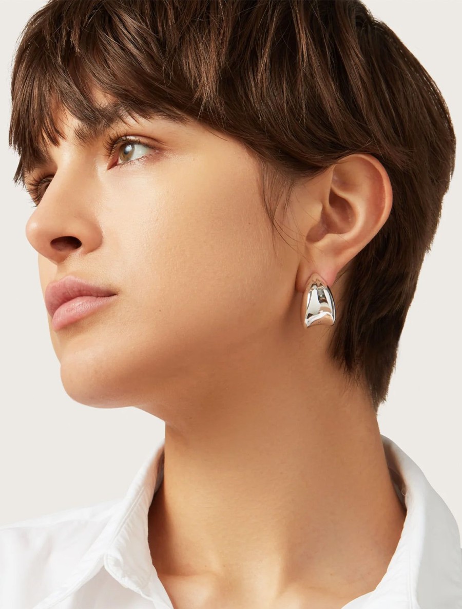 Best Nouveaux Puff Earrings In Silver Hoops