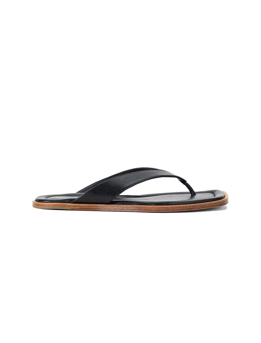 Wholesale Dante Thong Slide In Black Sandals