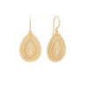 Wholesale Medium Scalloped Drop Earrings In Gold Drops