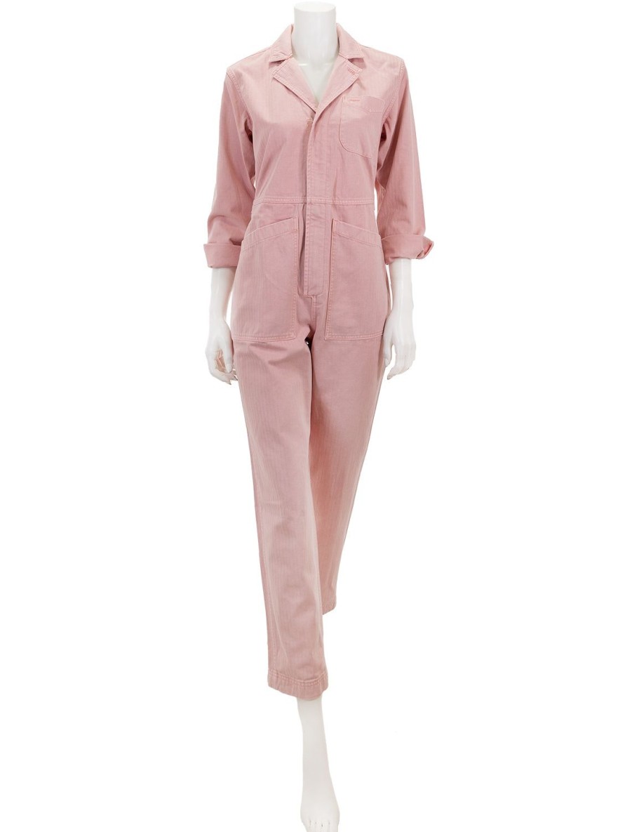 New Standard Jumpsuit In Herringbone Blush Pink Jumpsuits + Rompers