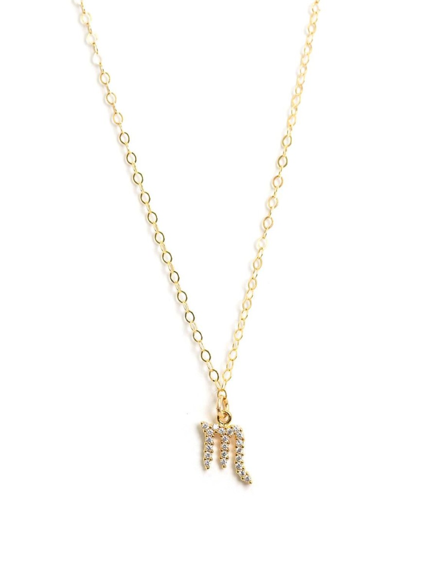 Online Mini Pave Zodiac Necklace | Scorpio Delicate