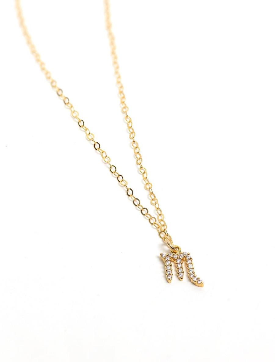 Online Mini Pave Zodiac Necklace | Scorpio Delicate