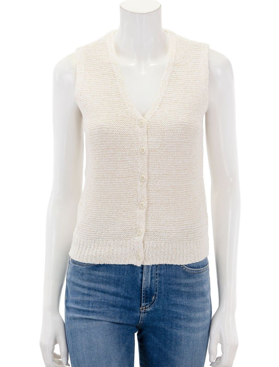 Best Jackie Sweater Vest In Ivory Pullover Sweaters