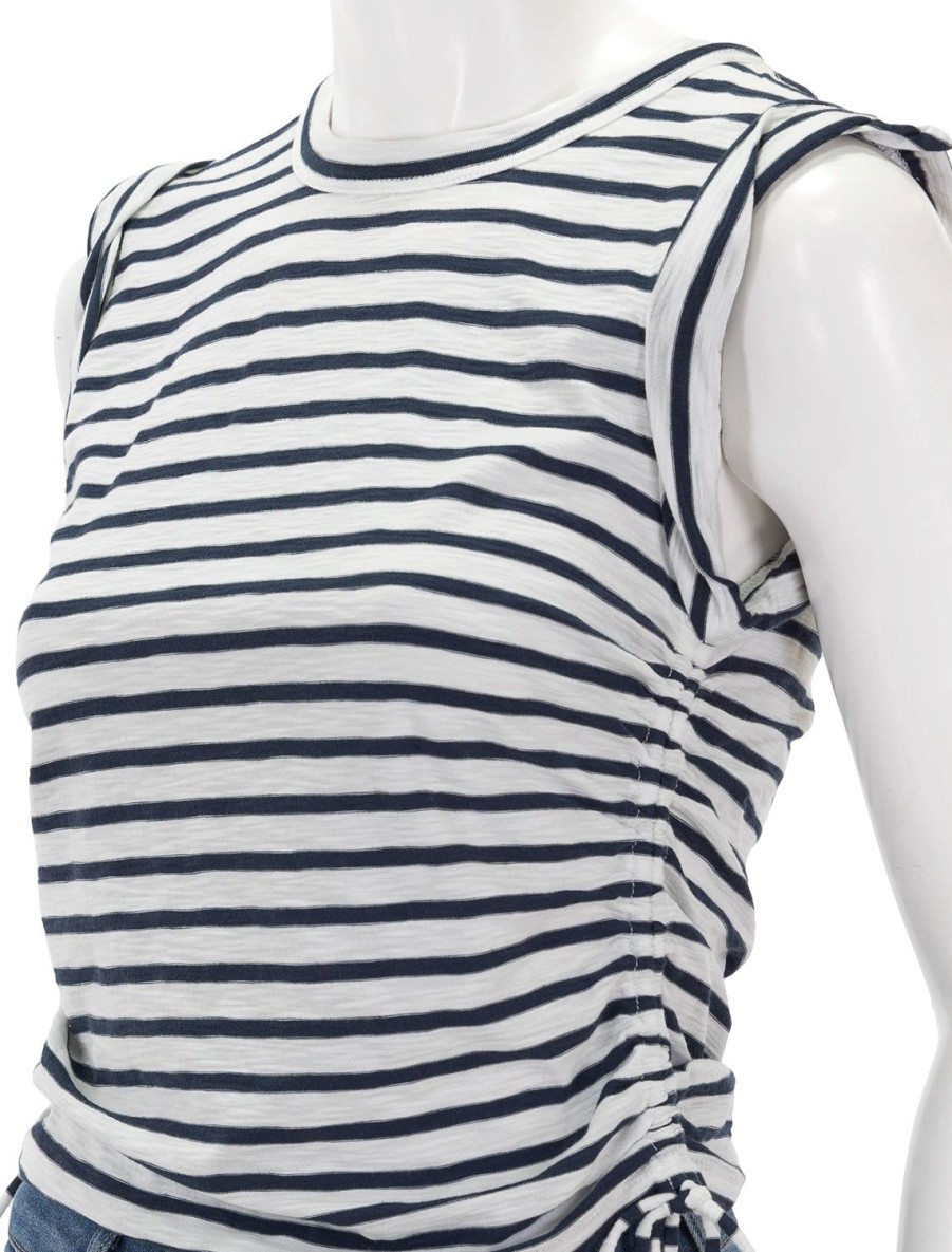 Hot Vinci Top In Off White And Marine Stripe Tanks