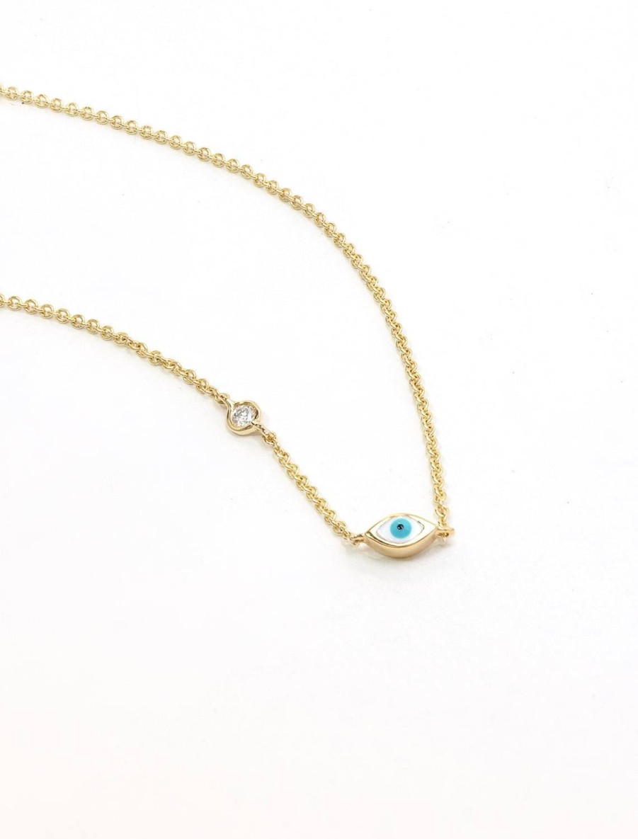 New Single Mini Enamel Evil Eye Necklace Delicate