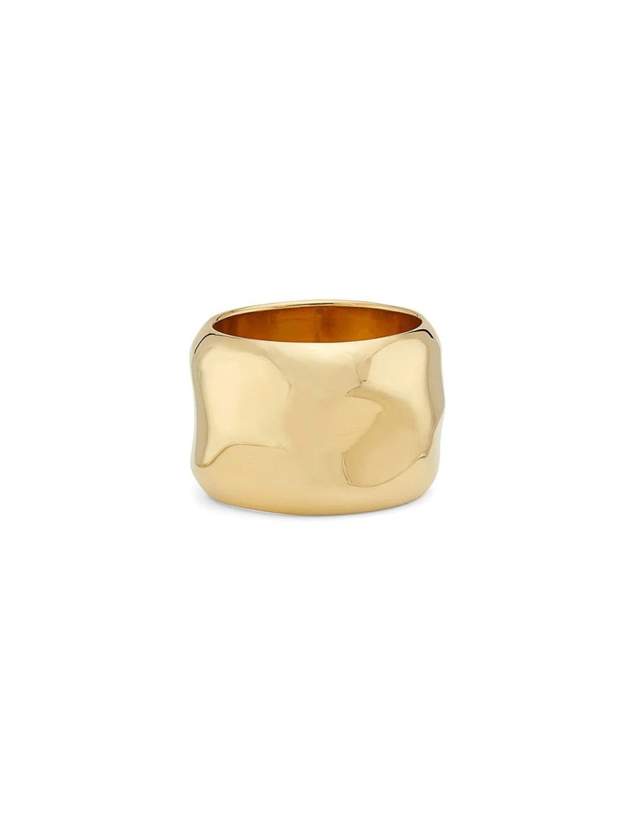 Online Large Wavy Cigar Ring In Gold Bands