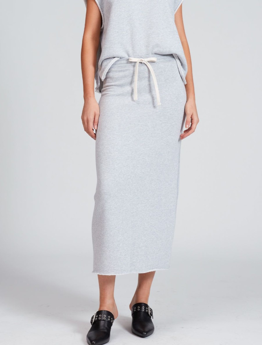 Hot Vintage Terry Midi Skirt In Heather Grey Skirts