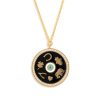 Clearance Black Enamel Luck Pendant In Gold Statement